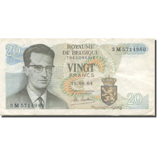 Banknote, Belgium, 20 Francs, 1964, 1964-06-15, KM:138, AU(55-58)