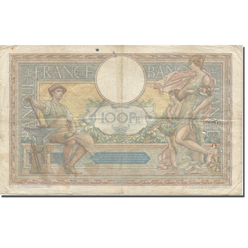 Frankrijk, 100 Francs, Luc Olivier Merson, 1926, 1926-09-25, TB, Fayette:24.5
