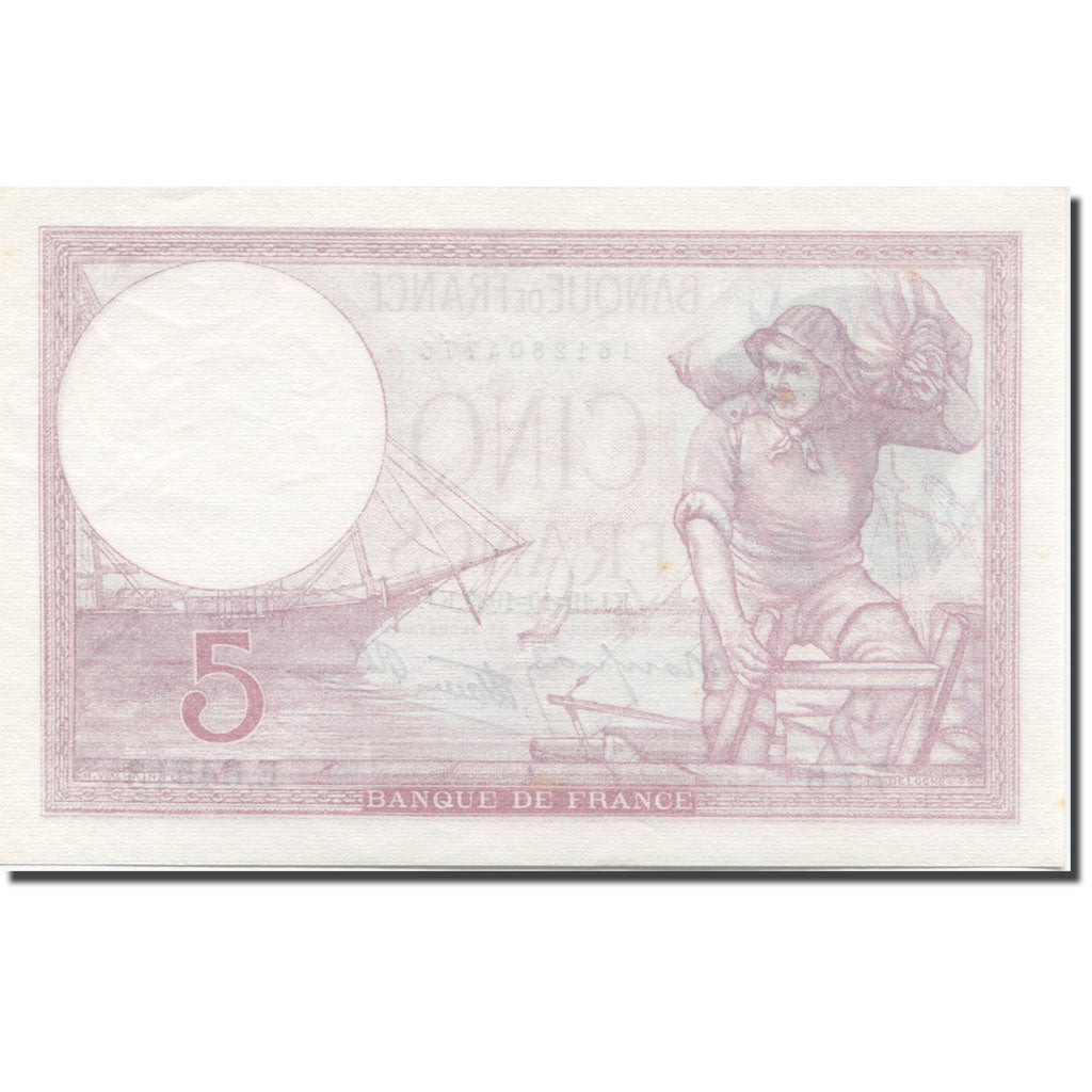 Francja, 5 Francs, Violet, 1939, 1939-10-19, UNC(60-62), Fayette:4.12, KM:83
