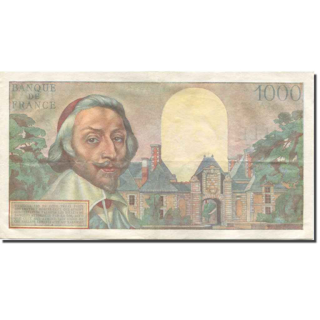 Francja, 1000 Francs, Richelieu, 1956, 1956-12-06, AU(55-58), Fayette:42.24