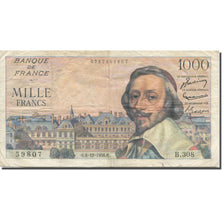 Francia, 1000 Francs, Richelieu, 1956, 1956-12-06, BB, Fayette:42.24, KM:134a