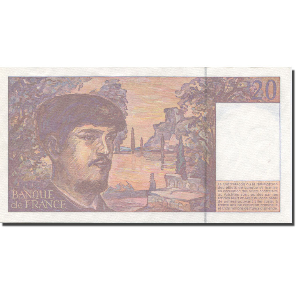 France, 20 Francs, Debussy, 1995, UNC(64), Fayette:66ter.1, KM:151h
