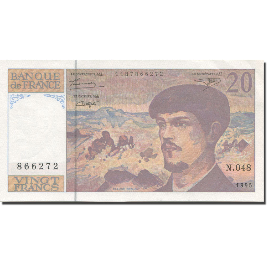 France, 20 Francs, Debussy, 1995, UNC(63), Fayette:66ter.1, KM:151h