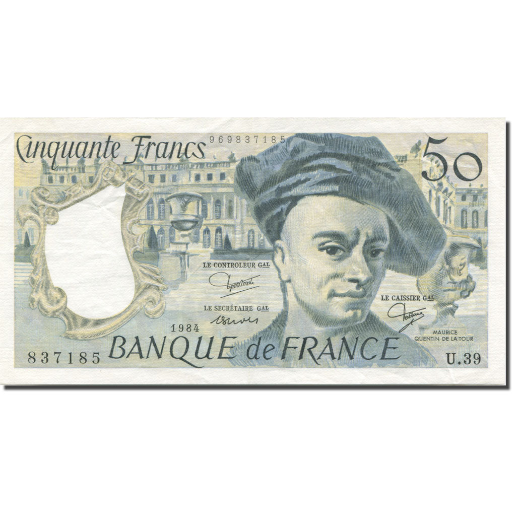 France, 50 Francs, Quentin de La Tour, 1984, AU(55-58), Fayette:67.10, KM:152b