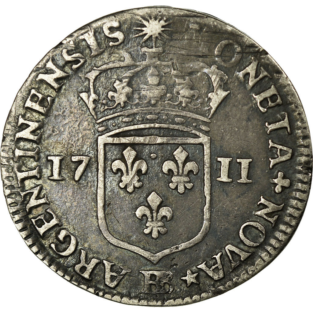 Moneta, Francia, Louis XIV, 11 Sols de Strasbourg, 10 Sols-1/8 Ecu, 1711
