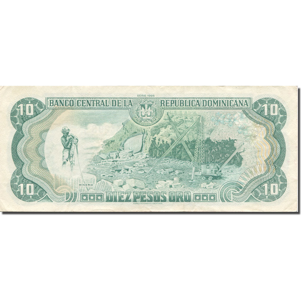 Banknote, Dominican Republic, 10 Pesos Oro, 1995, KM:148a, AU(55-58)