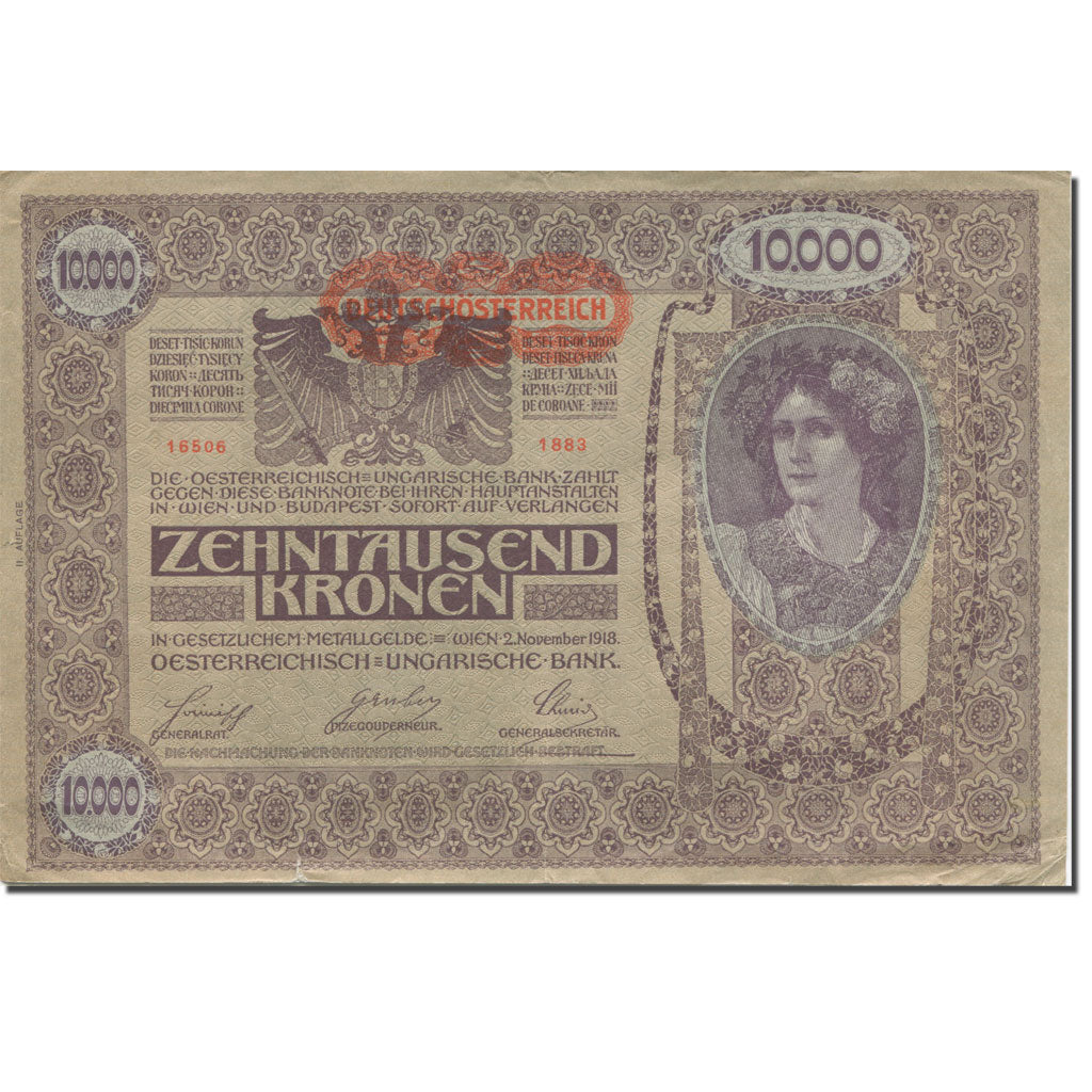 Banknote, Austria, 1000 Kronen, 1918, 1918-11-02, KM:59, AU(55-58)