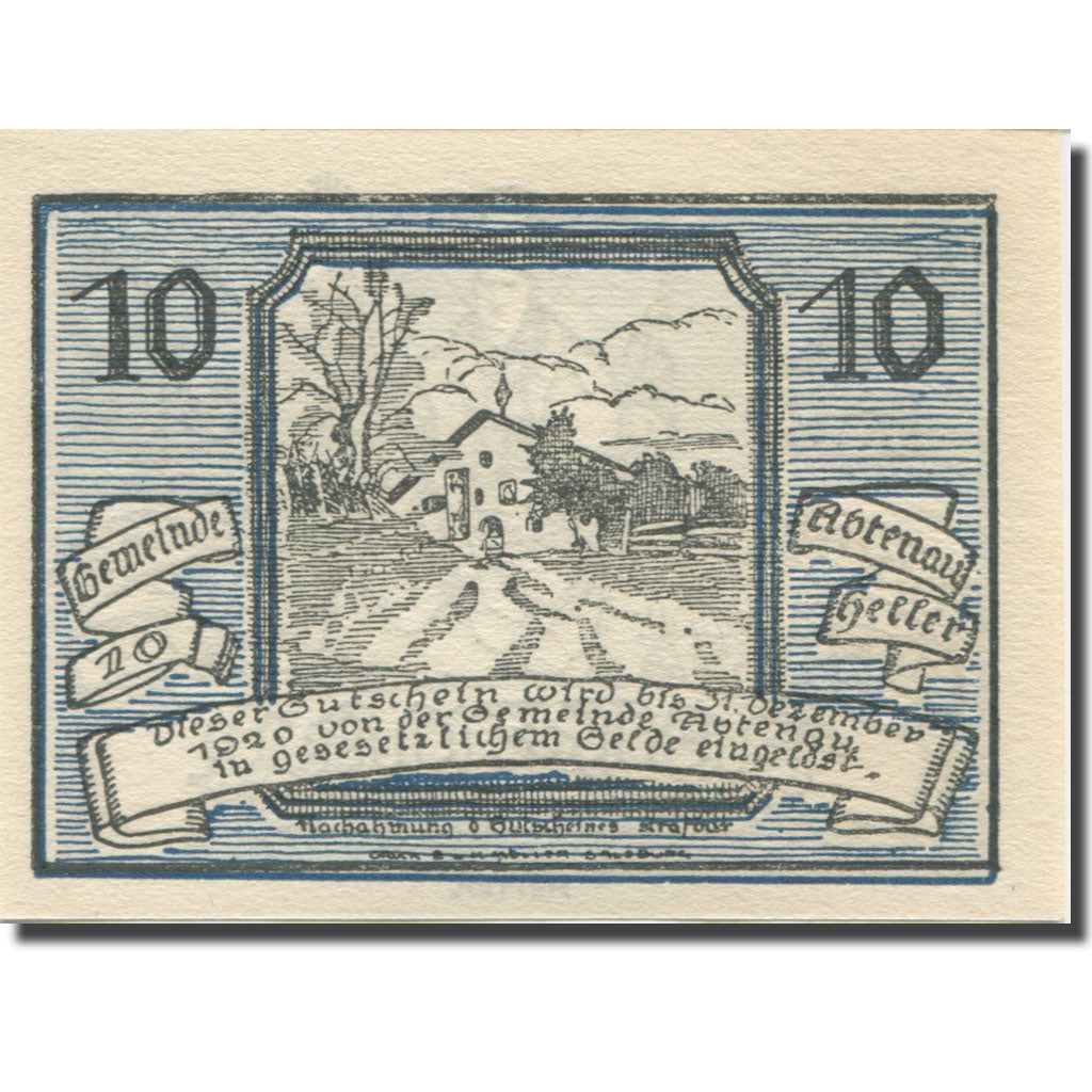 Banknote, Austria, Abtenau, 10 Heller, personnage, 1920 UNC(65-70) Mehl:FS 3a