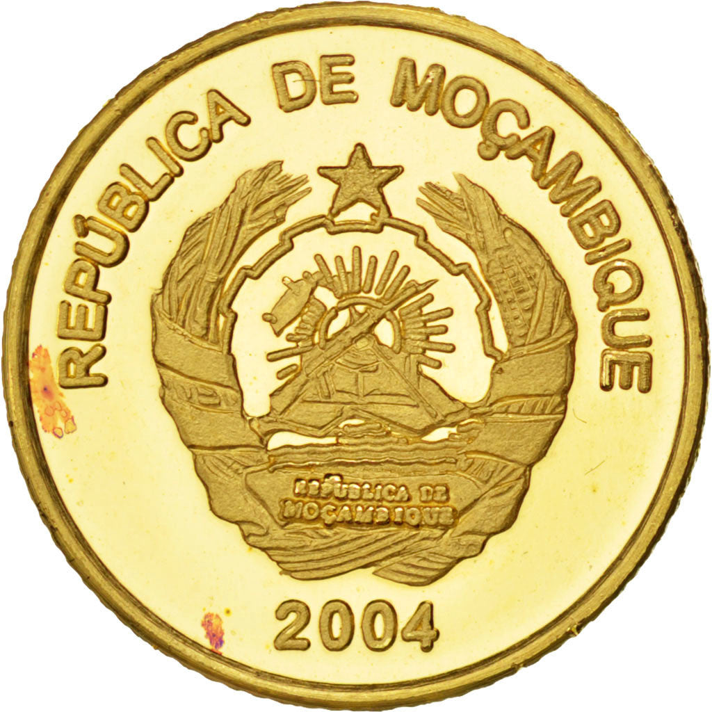 Mozambique, 1000 Meticais, 2004, MS(65-70), Gold, 1.24