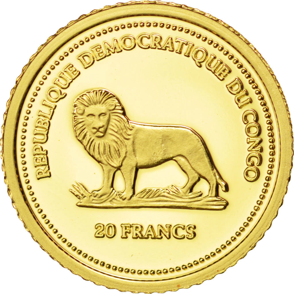 Coin, CONGO, DEMOCRATIC REPUBLIC, 20 Francs, 2005, MS(65-70), Gold, KM:173
