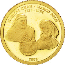 Mongolia, 500 Tugrik, 2003, MS(65-70), Gold, 1.24