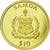 Moneda, Samoa, 10 Dollars, 2006, FDC, Oro