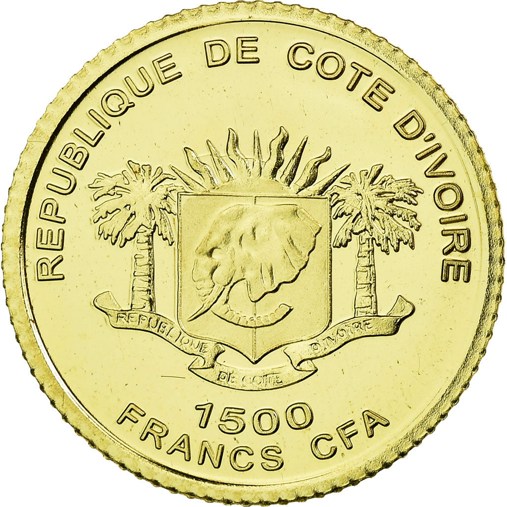 Coin, Ivory Coast, 1500 Francs CFA, 2006, MS(65-70), Gold