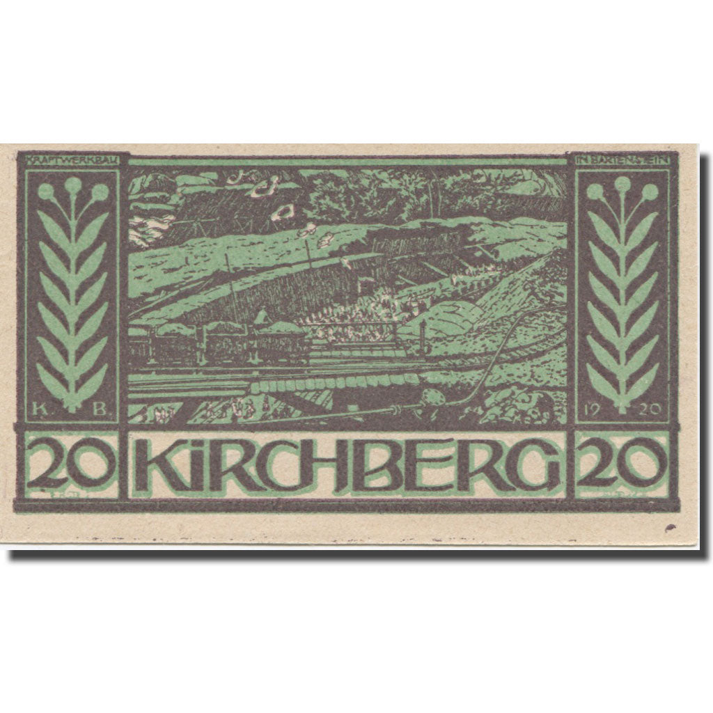 Banknote, Austria, Kirchberg, 20 Heller, train, 1920, UNC(65-70), Mehl:FS 441b