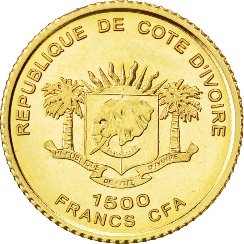 Ivory Coast, 1500 Francs CFA, 2006, MS(65-70), Gold, 1.00