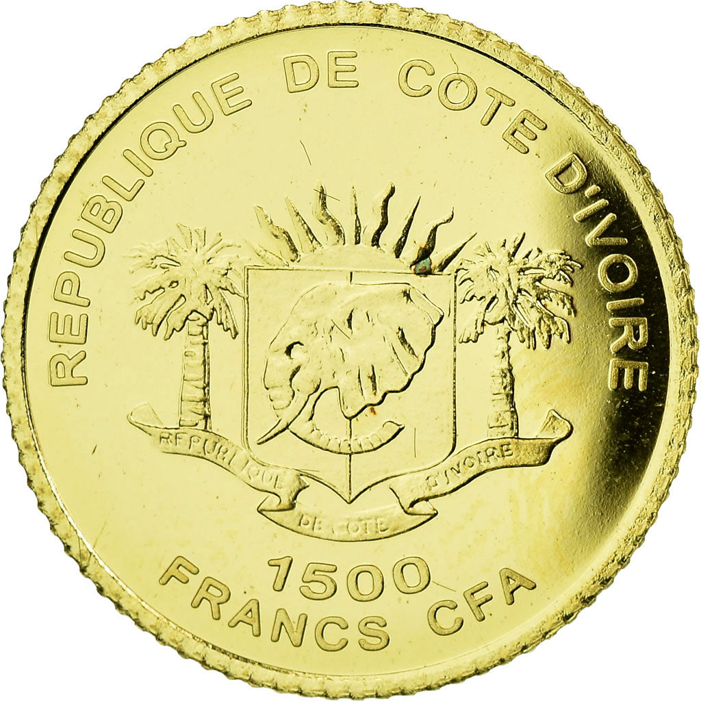 Coin, Ivory Coast, Pyramides d'Egypte, 1500 Francs CFA, 2006, MS(65-70), Gold