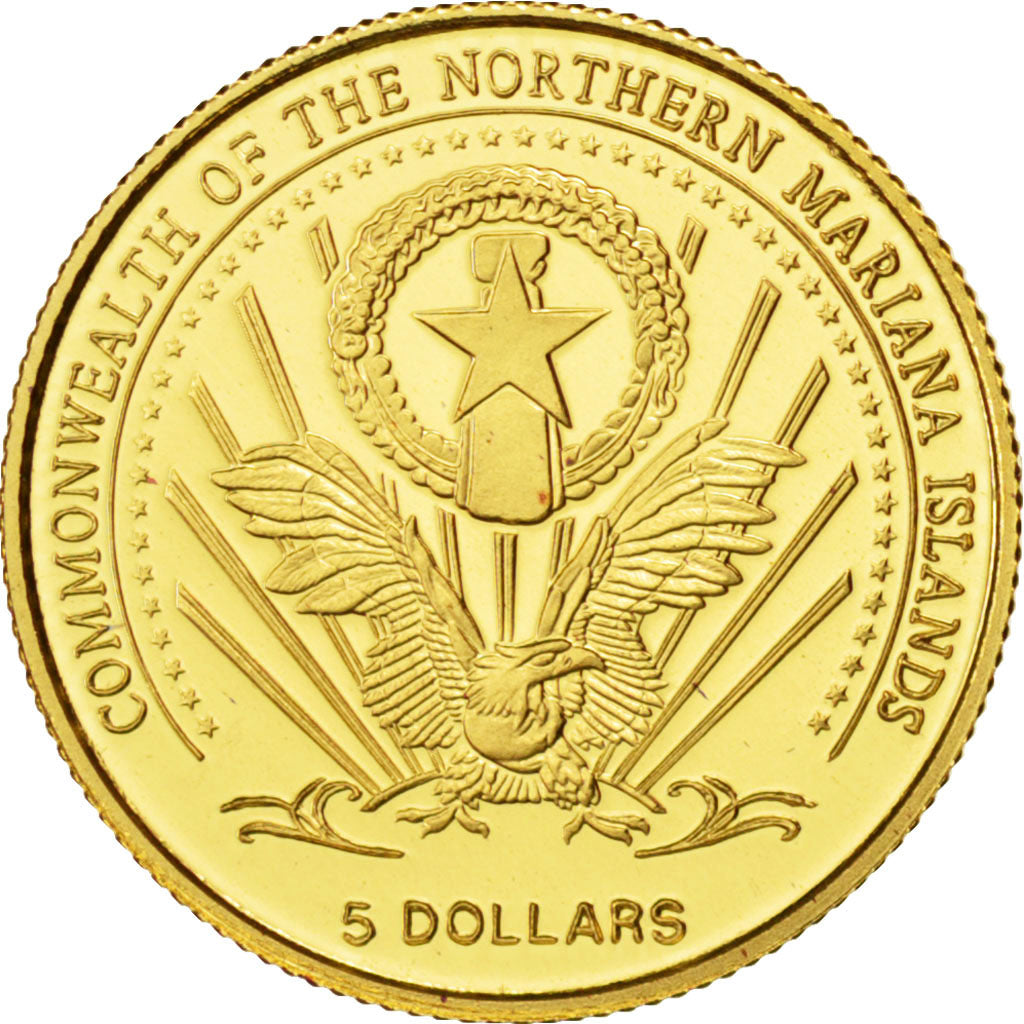 NORTHERN MARIANA ISLANDS, 5 Dollars, 2004, KM #2, MS(65-70), Gold, 13.92, 1.25