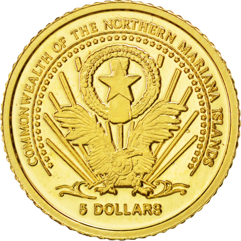 NORTHERN MARIANA ISLANDS, 5 Dollars, 2004, KM #6, MS(65-70), Gold, 13.92, 1.24