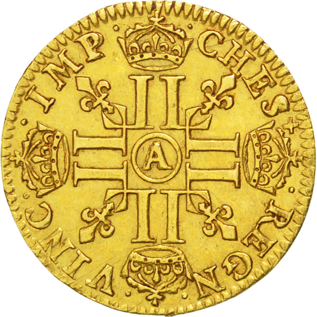 FRANCE, 1/2 Louis d'or, 1/2 Louis D'or, 1642, Paris, KM #101, AU(50-53), Gold,..