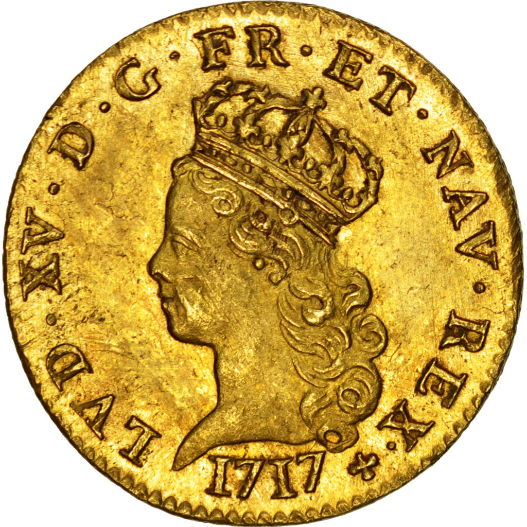 FRANCE, Louis D'or, 1717, Paris, KM #430.1, MS(63), Gold, Gadoury #335, 6.13