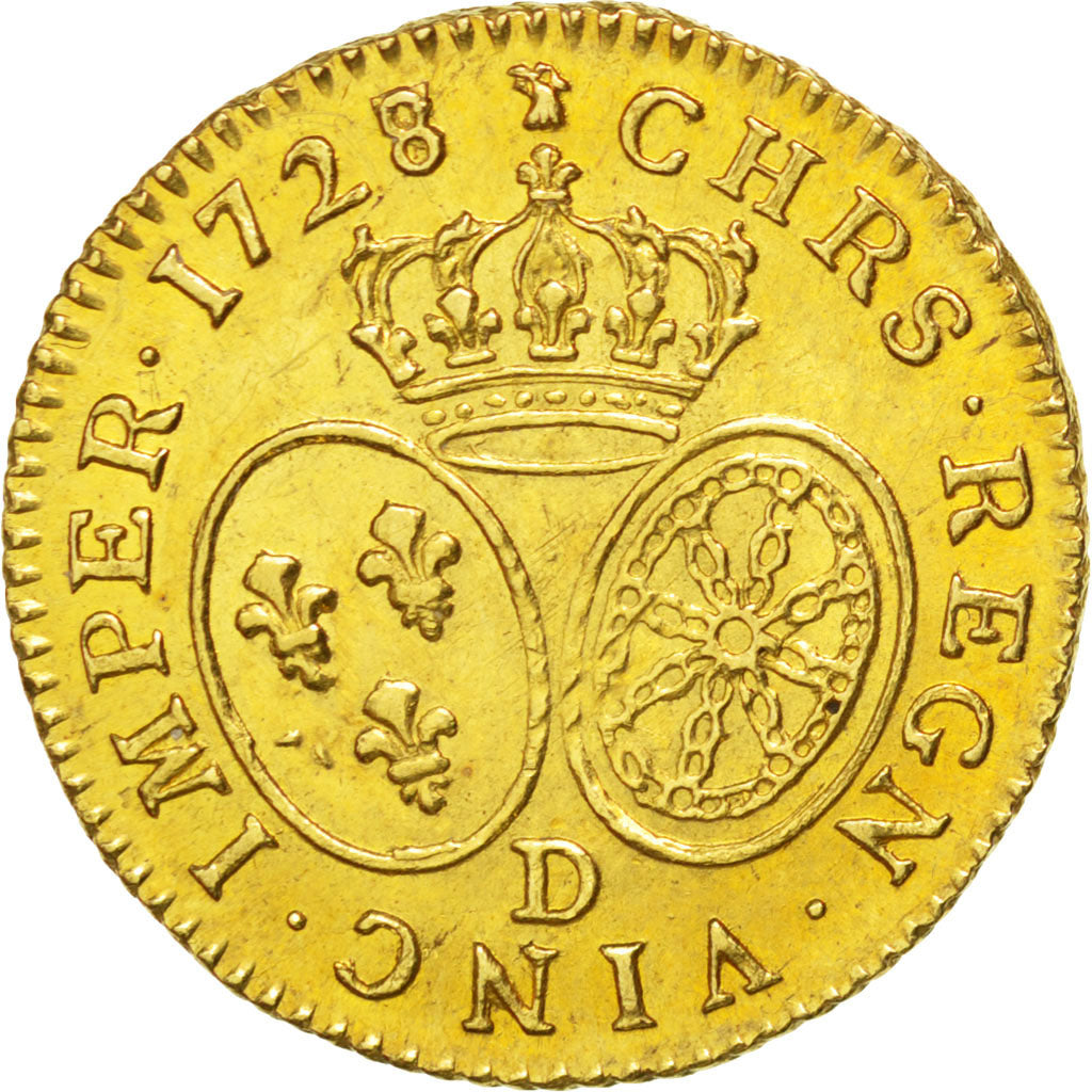 Louis XV, Louis d'or aux lunettes 1728 Lyon, KM 489.6