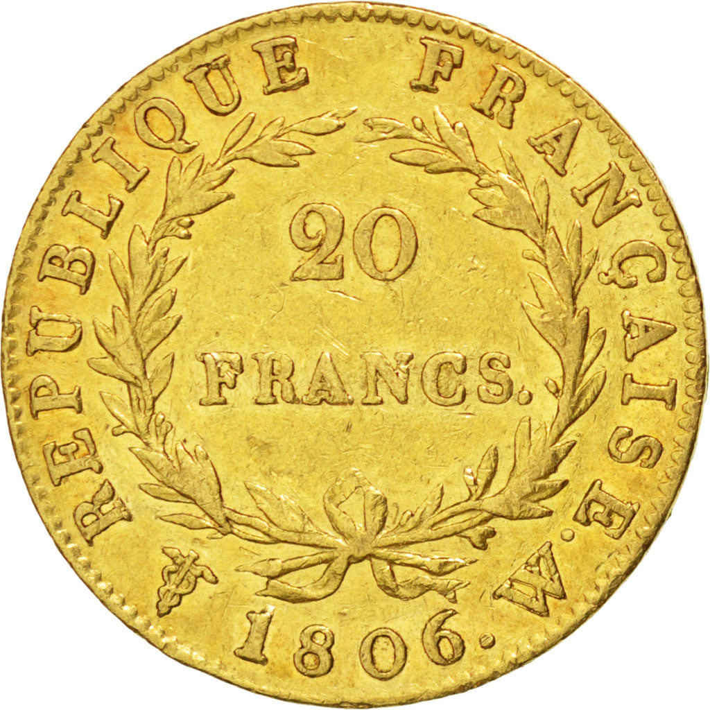 Francia, Napoléon I, 20 Francs, 1806, Lille, PCGS, BB+, Oro, KM:674.6, grade...
