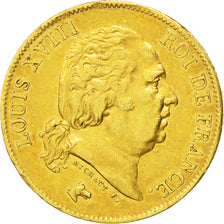 Francia, Louis XVIII, Louis XVIII, 40 Francs, 1816, Bayonne, BB, Oro, KM:713....