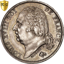 France, Louis XVIII, Franc, 1824 A, KM:709.1, PCGS MS62