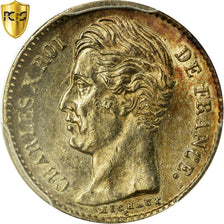 Francja, Charles X, 1/4 Franc, 1826, Paris, Srebro, PCGS, AU(55-58)