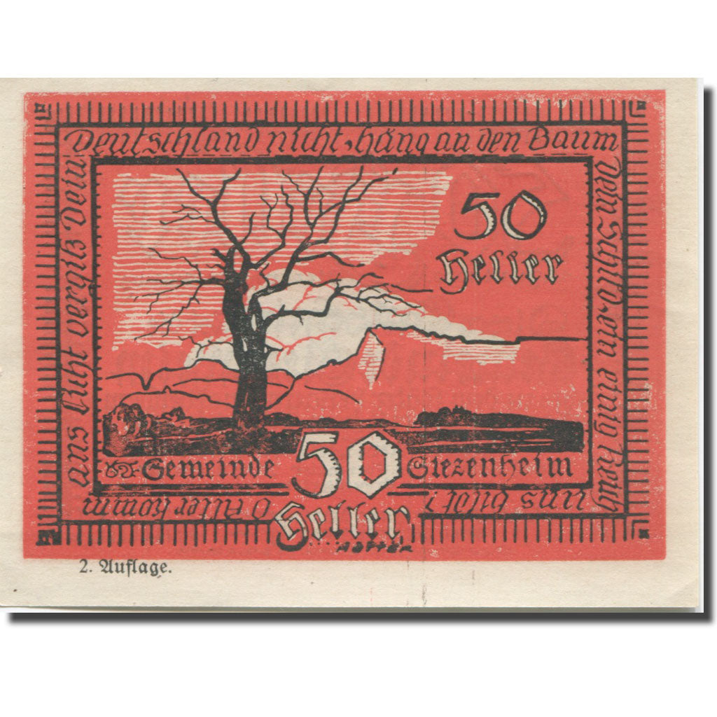 Banknote, Austria, Siezenheim, 50 Heller, arbre, 1920 UNC(65-70) Mehl:FS 996b