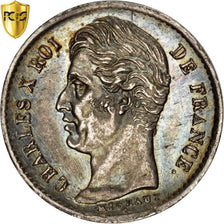 Monnaie, France, Charles X, 1/4 Franc, 1828, Lille, PCGS, MS63, SPL, Argent