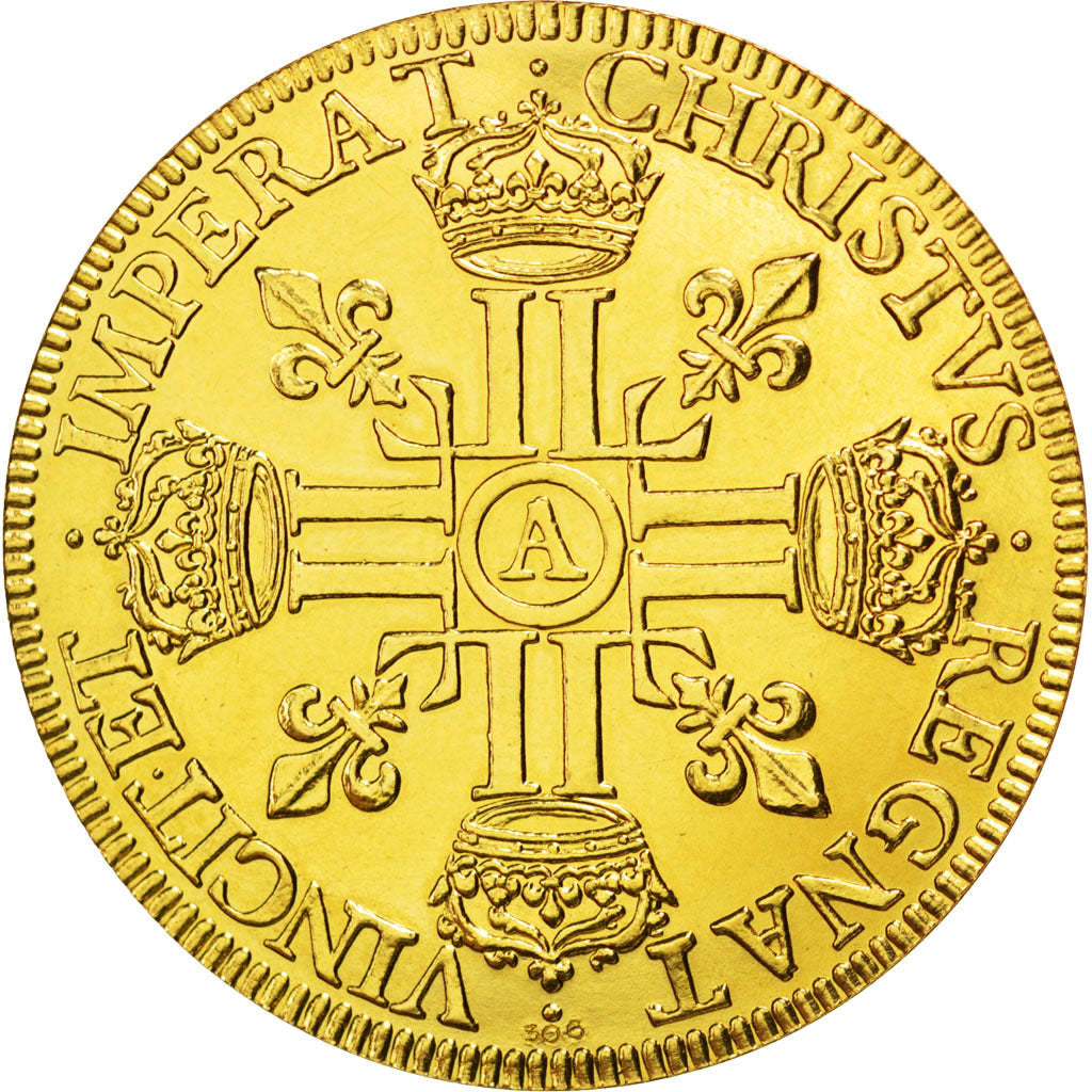 Louis XIII, Refrappe du 10 Louis d'or au col nu, comme Gadoury 63