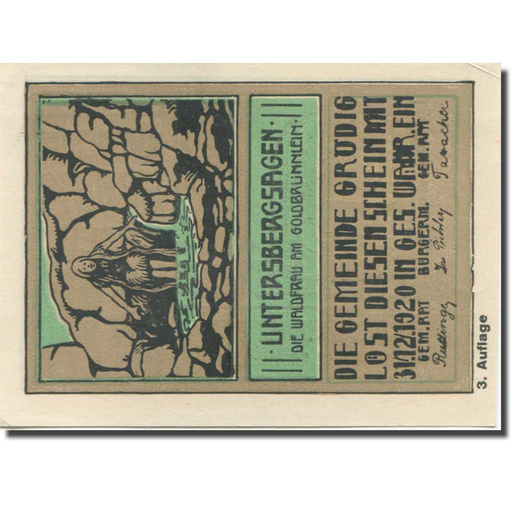 Banknote, Austria, Grödig, 40 Heller, personnage, 1920 UNC(63) Mehl:FS 290e