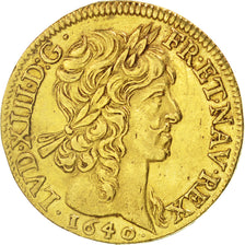FRANCE, Louis d'or, Louis D'or, 1640, Paris, KM #104, AU(50-53), Gold, Le Franc.