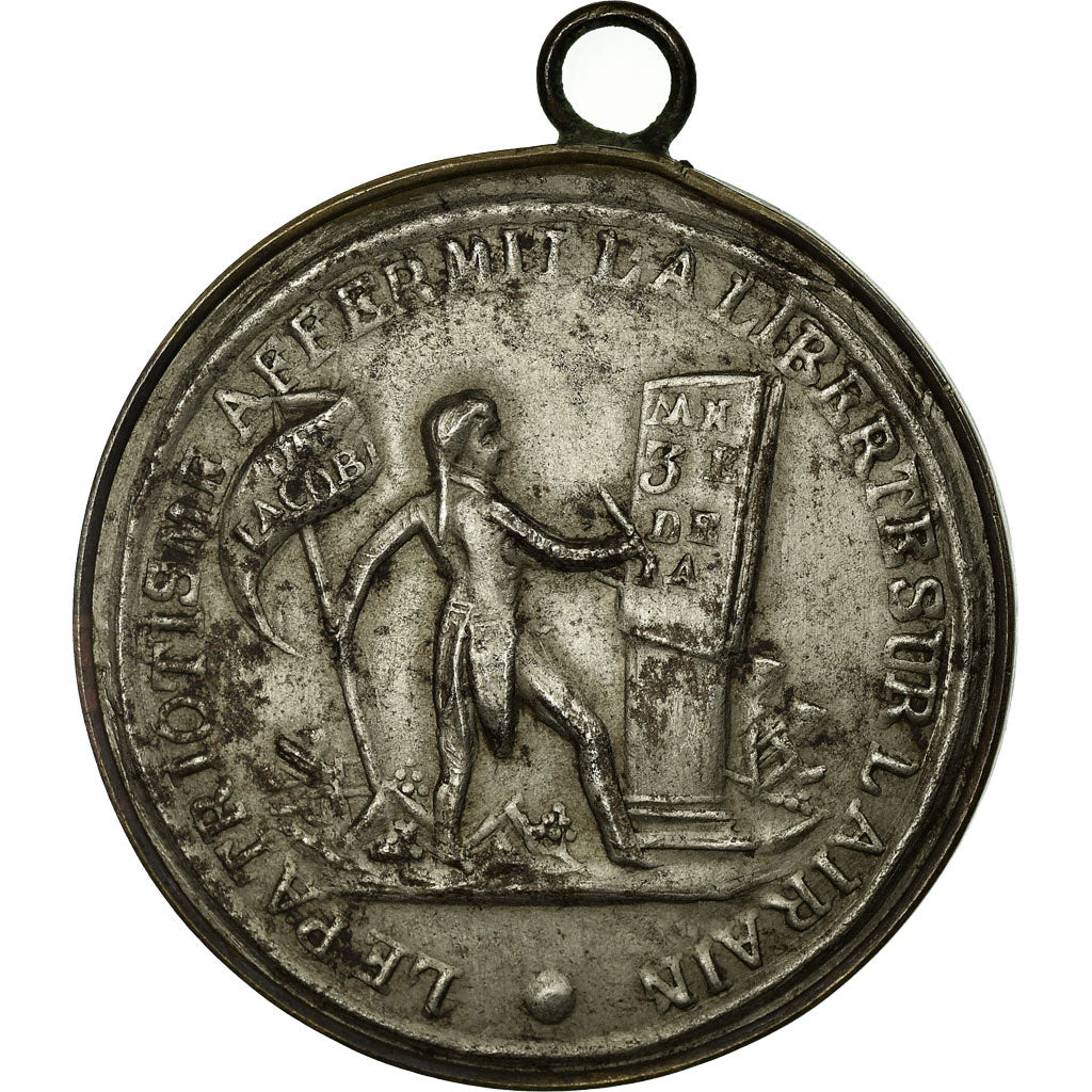 France, Médaille, Révolution, Louis XVI, Fin de la Monarchie, 1791, SUP, Iron