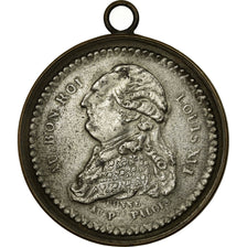 France, Médaille, Révolution, Louis XVI, Fin de la Monarchie, 1789, SUP, Iron
