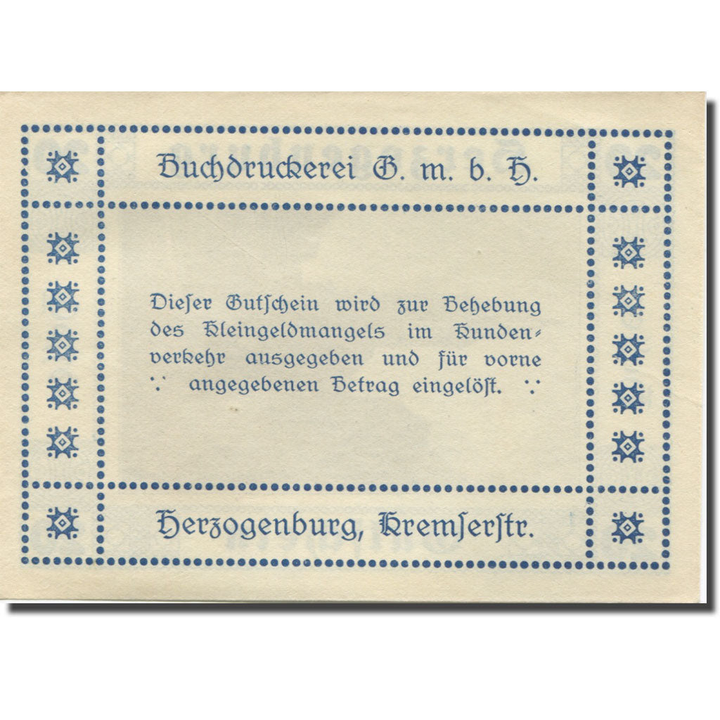 Banknote, Austria, Herzogenburg, 20 Heller, Eglise, UNC(63), Mehl:FS 369