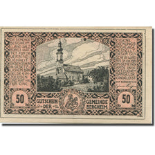 Banknote, Austria, Bergheim, 50 Heller, paysage, 1920 UNC(63) Mehl:FS 82Ia