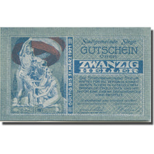 Banknot, Austria, Steyr, 20 Heller, personnage 1921 UNC(63) Mehl:FS 1034IIa