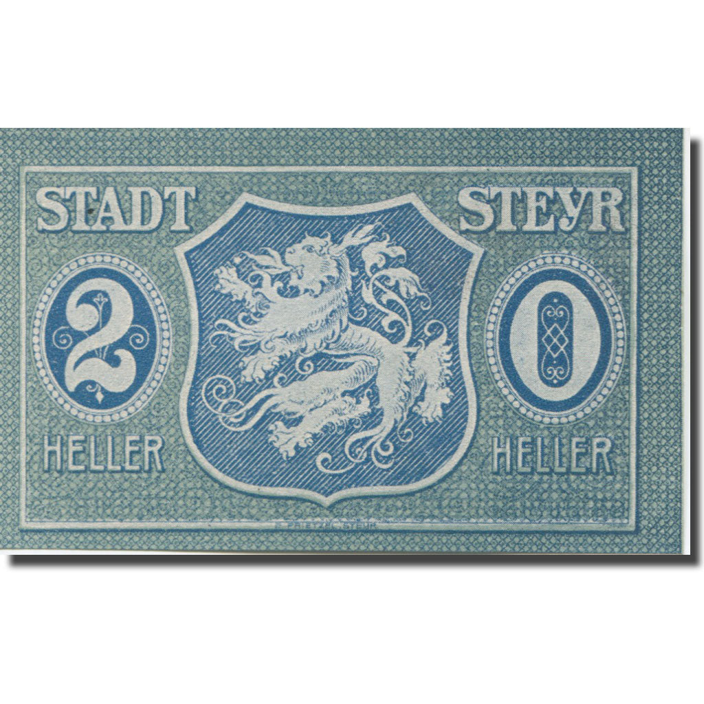 Banknot, Austria, Steyr, 20 Heller, personnage 1921 UNC(63) Mehl:FS 1034IIa