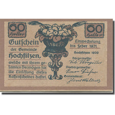 Banknote, Austria, Hochfilzen, 60 Heller, train, 1920 UNC(63) Mehl:FS 382a