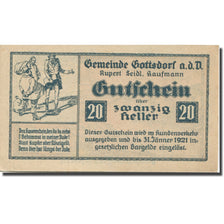Banknote, Austria, GOTTSDORF, 20 Heller, personnage, 1921 UNC(63) Mehl:FS 254