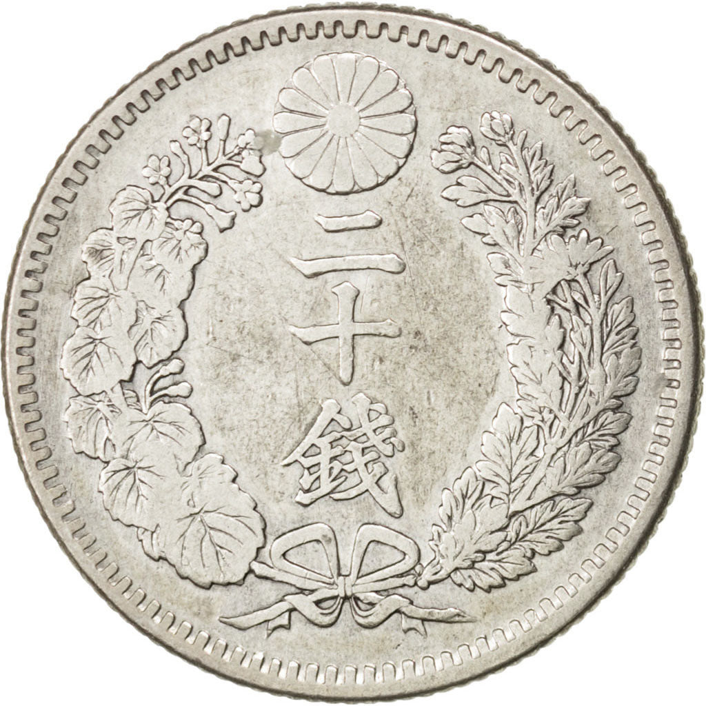JAPAN, 20 Sen, 1904, KM #24, EF(40-45), Silver, 23.5, 5.31