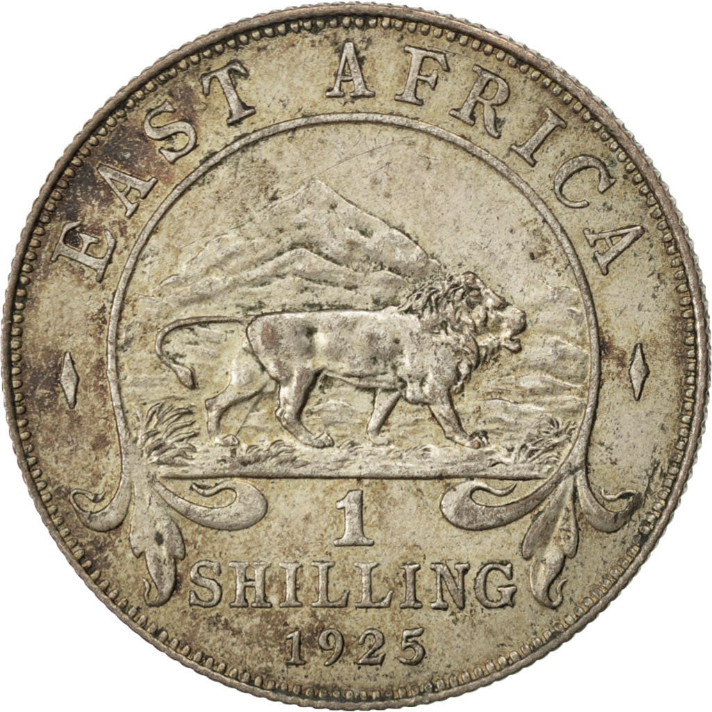 EAST AFRICA, Shilling, 1925, KM #21, AU(50-53), Silver, 27.8, 7.72