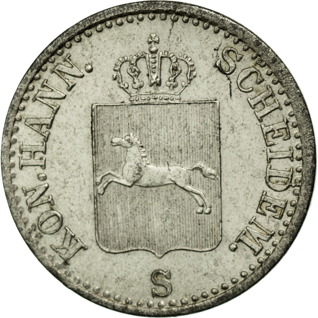 Coin, German States, HANNOVER, Ernst August, 6 Pfennig, 1843, MS(60-62), Silver