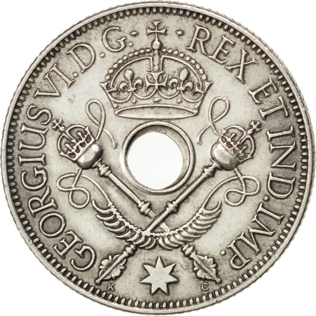 NEW GUINEA, Shilling, 1945, KM #8, AU(55-58), Silver, 23.5, 5.38