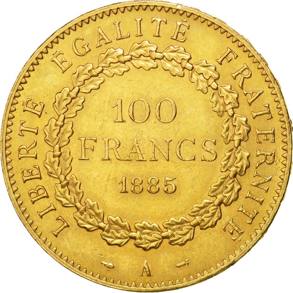 France, Génie, 100 Francs or, 1885 A, Paris, KM:832, PCGS MS61
