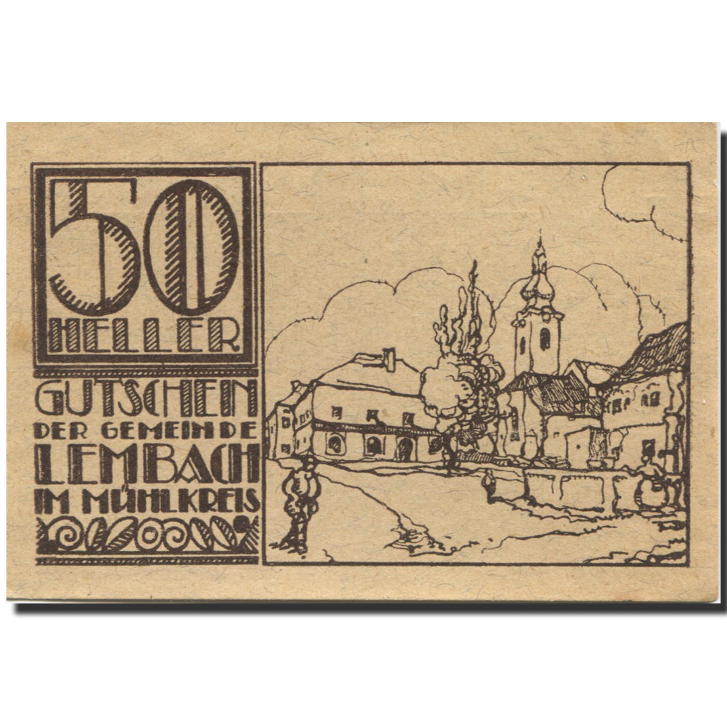 Banknote, Austria, Lembach, 50 Heller, village, UNC(63), Mehl:FS 510b