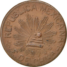 MEXICO-REVOLUTIONARY, 5 Centavos, 1915, KM #613, AU(55-58), Copper, 25, 6.60
