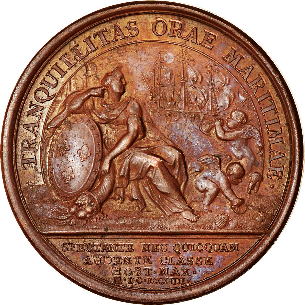 Francia, medaglia, Louis XIV, Vains Projets de la Flotte Hollandaise, History